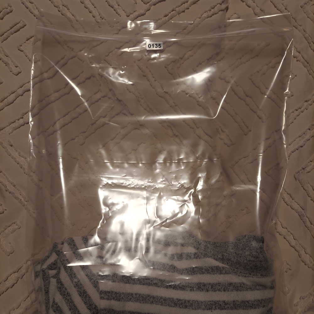 Cat & Jack Heathered Gray White Striped Long Sleeve Soft Top LG 10/12 Kids Girls - Picture 6 of 6